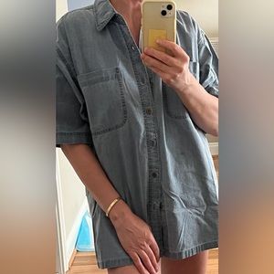 Harley-Davidson Womes Blue Denim Short Sleeve Shirt